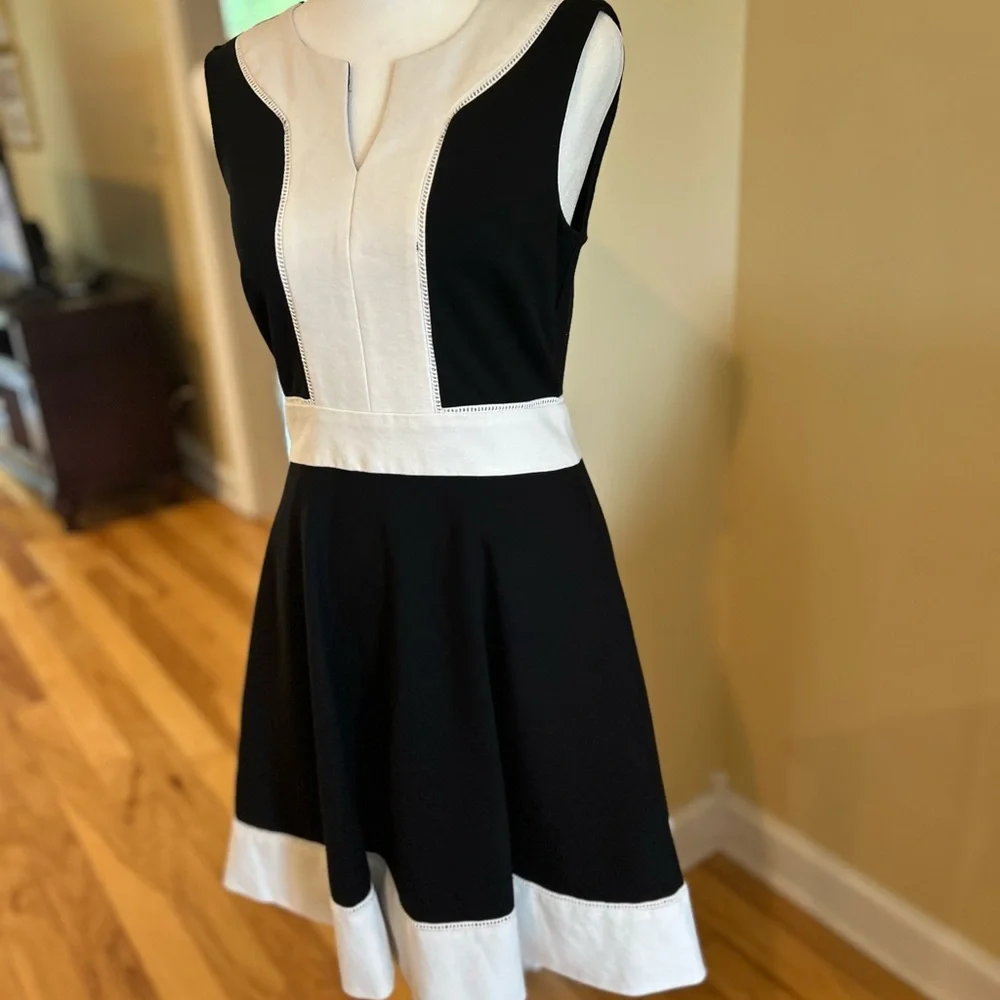 Kate Spade Black and White Colorblock Ponte Women’s Knit Dress